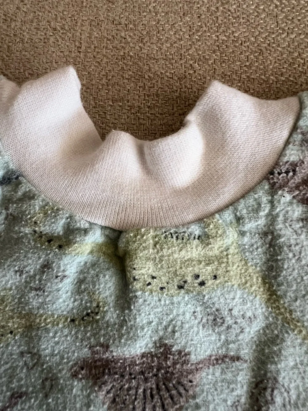 Dinosaur Print Slip-On Baby Bib Soft Terry Cloth Feeding Bib Green Dino Drool
